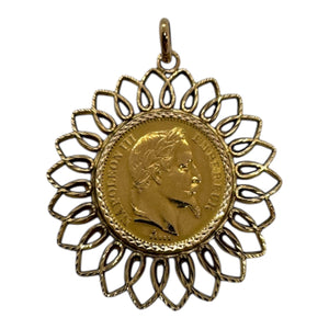 Pendentif pièce en Or Jaune 18k 10,50grs