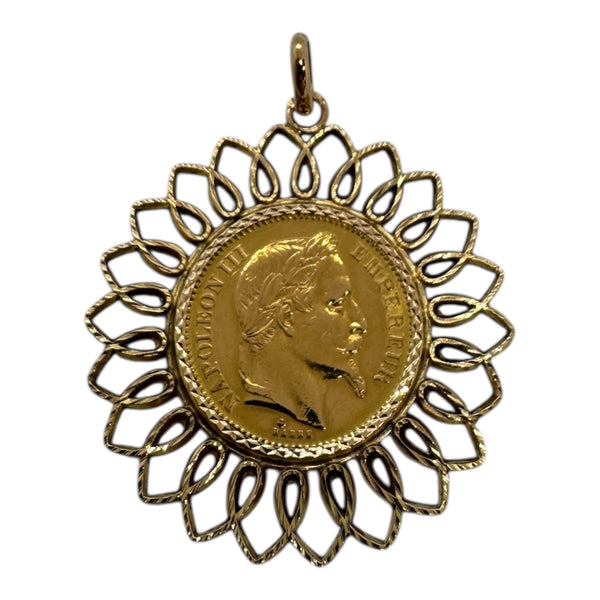 Pendentif pièce en Or Jaune 18k 10,50grs