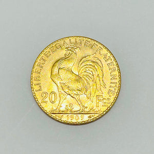 Pièce en or 20 Francs Coq Marianne de 1909 - 6.47G