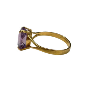 Bague en or jaune avec améthyste