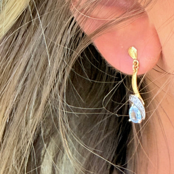 Boucles d'oreilles en or jaune et blanc 18k - 1.83 G