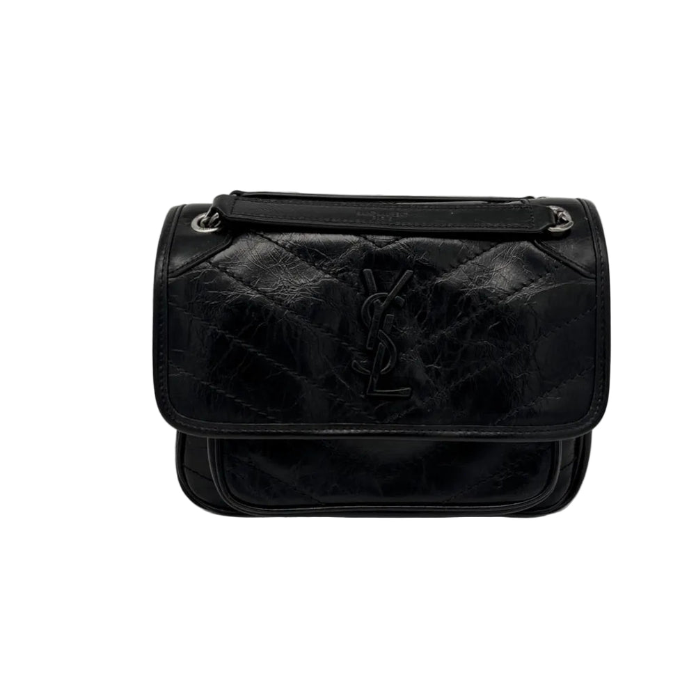 Sac Niki Baby Saint Laurent en cuir noir