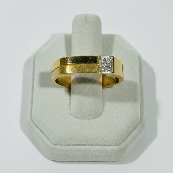 Chevalière en or jaune et rose 18 K - Taille 62 - 4.56 G