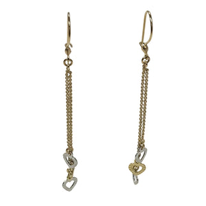 Boucles d'oreilles pendantes en or Jaune et Blanc 18k - 3.49 G
