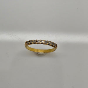 Bagues demi tour en Or jaune 18K - Diamant - Taille 51 - 1.67G