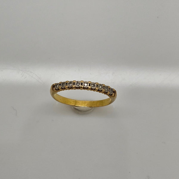 Bagues demi tour en Or jaune 18K - Diamant - Taille 51 - 1.67G