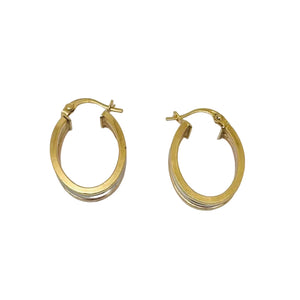 Boucles d'oreilles Créoles en 3 Ors 18K - 2.24gr