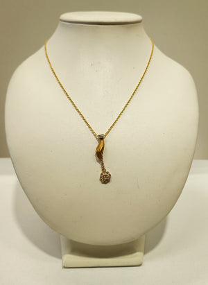 Collier Matinée Or Jaune avec Diamants et Topaze - 4.52 Grs