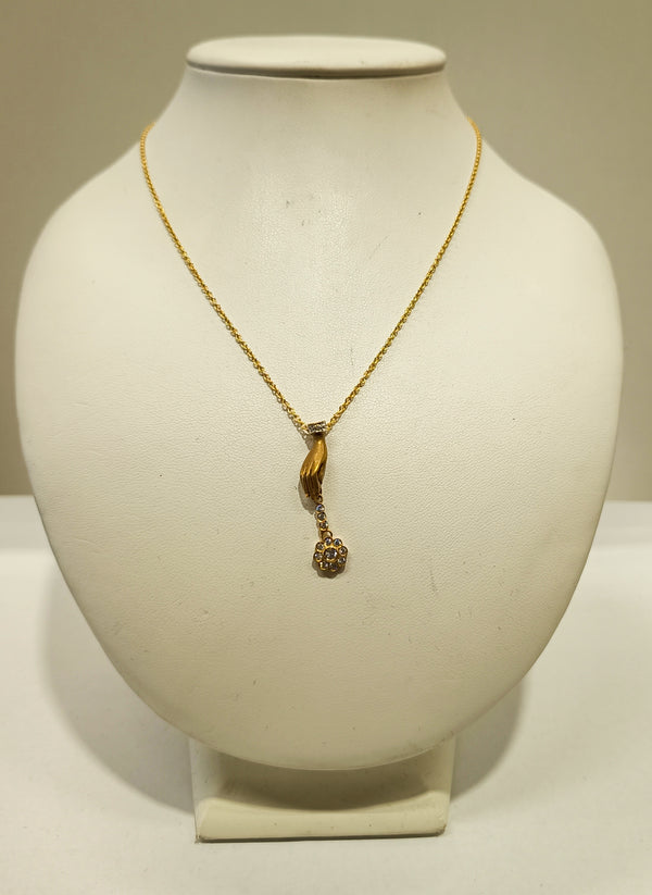 Collier Matinée Or Jaune avec Diamants et Topaze - 4.52 Grs