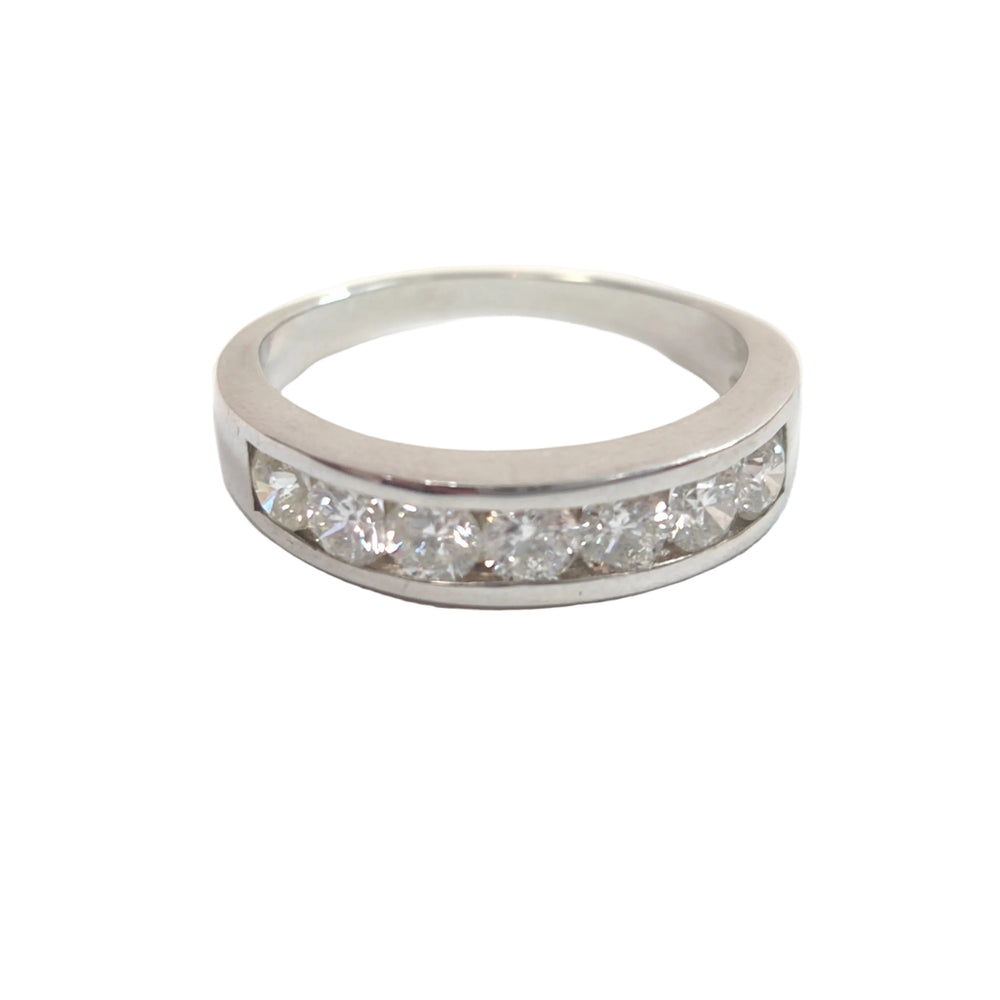 Bague Demi Tour Or Blanc 18 K - Taille 57 - 3.79 G