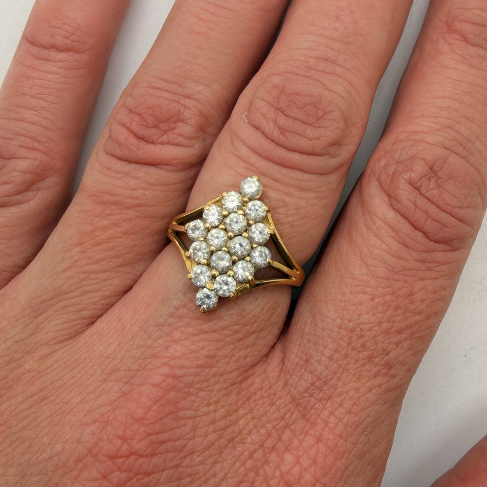 Bague Marquise en Or jaune 18K - Taille 52 - 5.55g