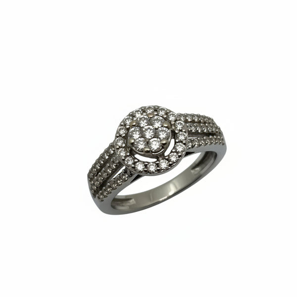 Bague en Or Gris 18K - 4.39 G avec Diamants