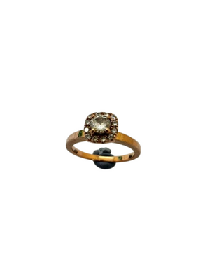 Bague Solitaire Or Rose 18 K Taille-50