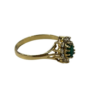 Superbe Bague Marguerite en Or Jaune avec Emeraude