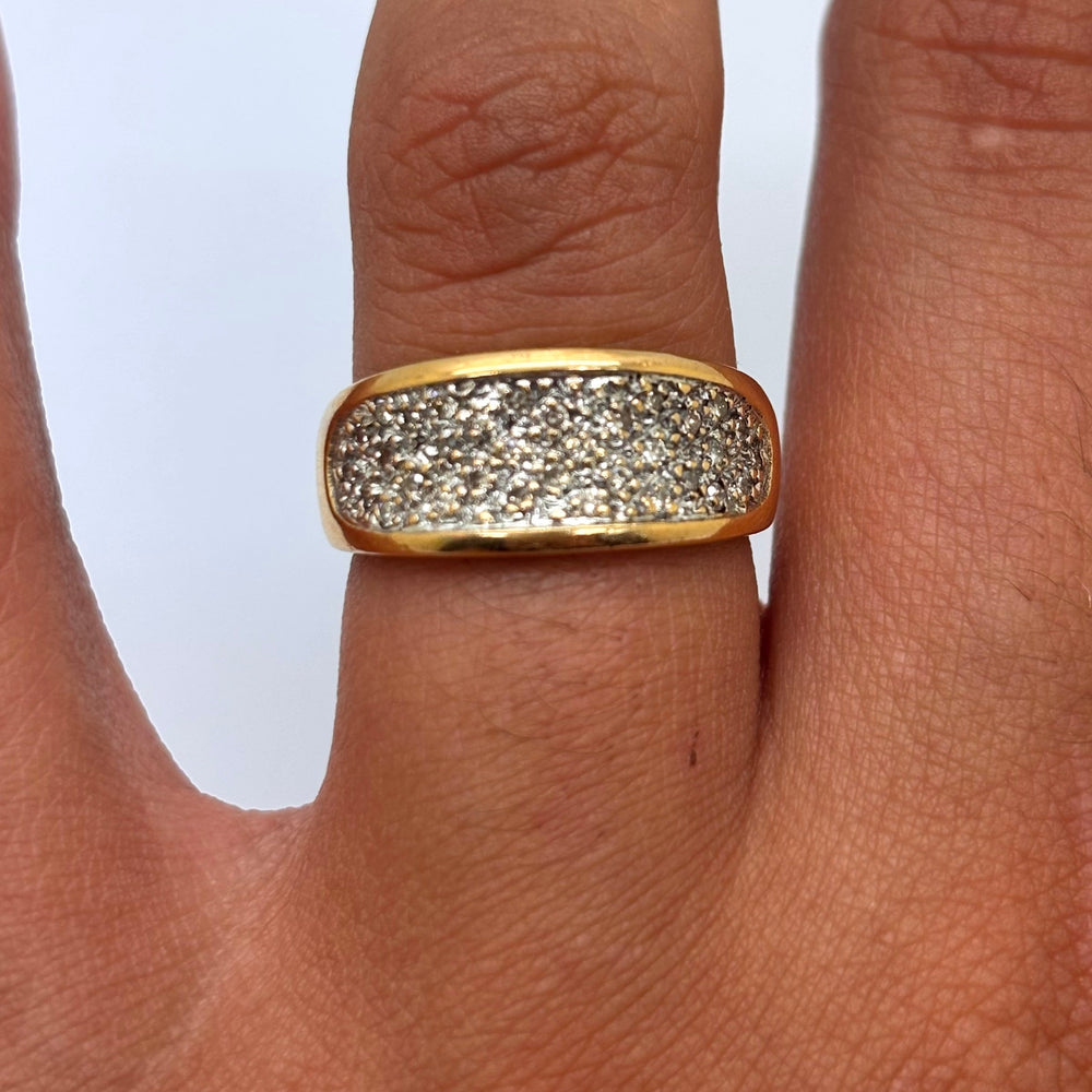 Bague en Or jaune 18K - 34 diamants- Taille 52 - 5.15g