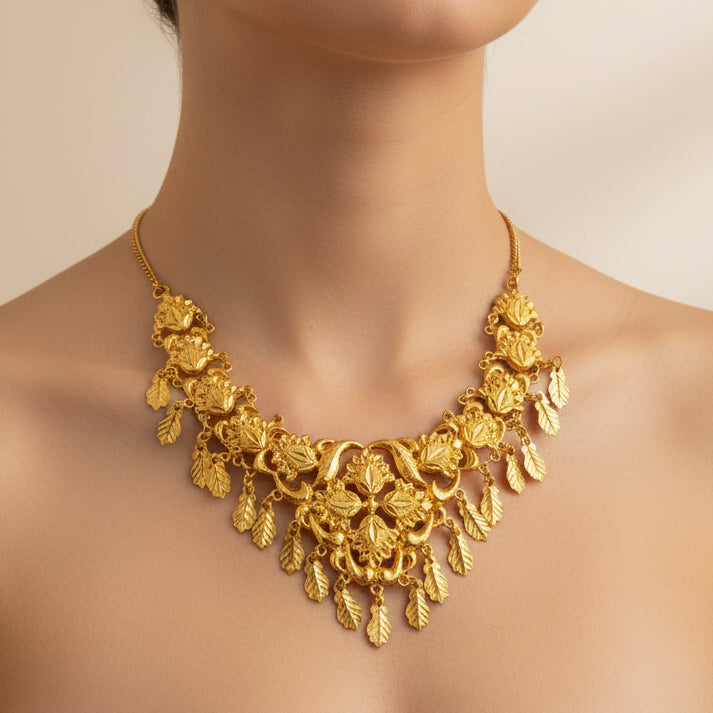 Collier Princesse Artisanal en Or Jaune 21k