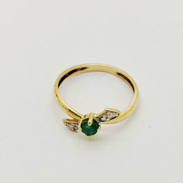 Bague en Or jaune 18K  - Emeraude - 1.75G - Taille 53