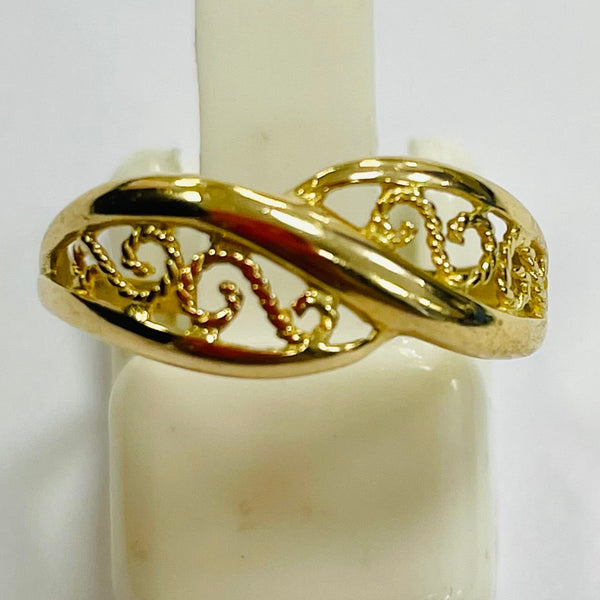 Bague Filigrane Or Jaune 18k - Taille 49 - 1.74gr