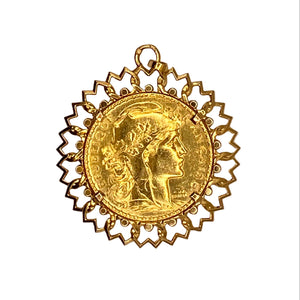 Pendentif Porte-Pièce en Or Jaune 18k - 8.94 G