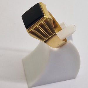 Chevalière en Or 18K avec Onyx - Taille 65