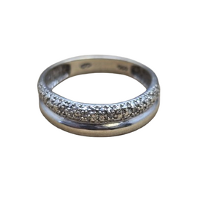 Bague Demi Tour Or Blanc 18 Carats Sans Pierres - 3.35 Grs