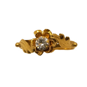 Bague Solitaire en Or Jaune avec Oxyde de Zirconium 18K