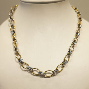 Collier Princesse en Or Jaune et Gris 18 K