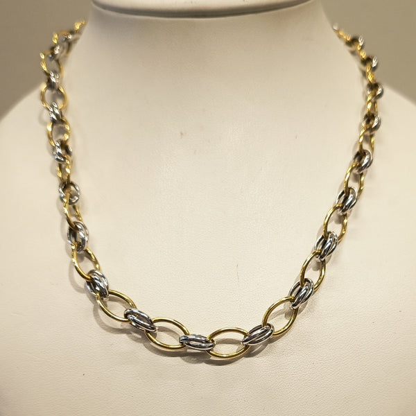 Collier Princesse en Or Jaune et Gris 18 K