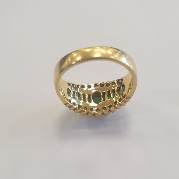 Bagues Empierrée en Or Jaune 18K - T 53