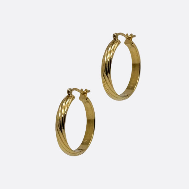 Boucles d'oreilles créoles en or jaune 18k - 1.64 G