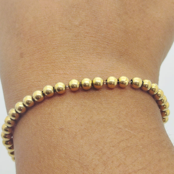 Bracelet Maillon Boule en Or Jaune 18K 3.05g