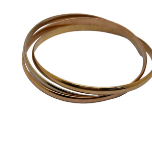 Bracelet jonc en Or Jaune, Or Blanc, Or Rose 18 Carats  ,Poids -37.74 Grs