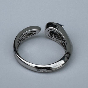 Bague saphir et diamants en or blanc 18K Taille-54