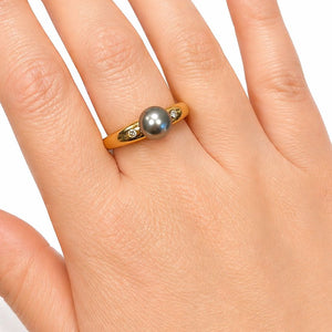 Bague solitaire or jaune 18 K - Taille 63 - 4.89 G