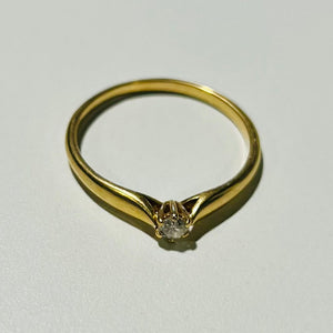 Solitaire en Or Jaune Diamants 18k - 2.46 Grs - Taille 60