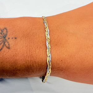 Bracelet tressé en Or triple  18K - 2.17g