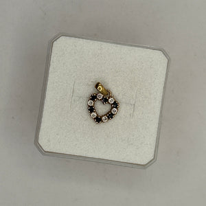 Pendentif Médaille en Or Jaune 18K avec Saphirs et Zirconium