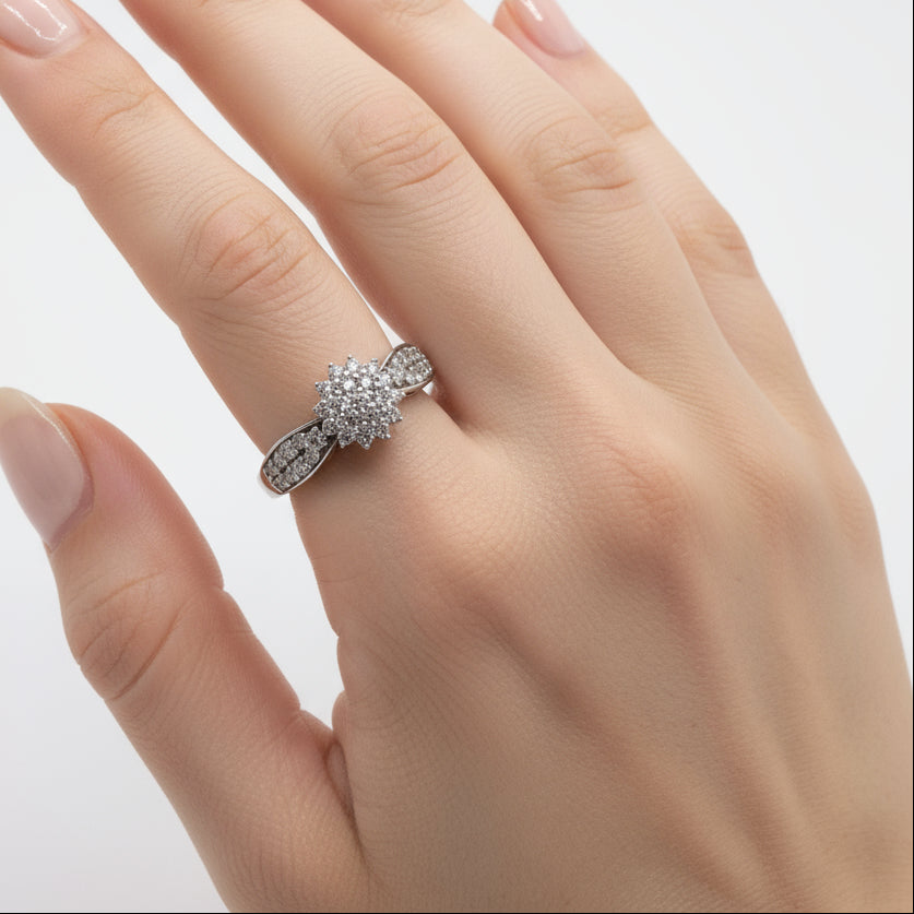 Bague Chou en Or Blanc 18K - Taille 47