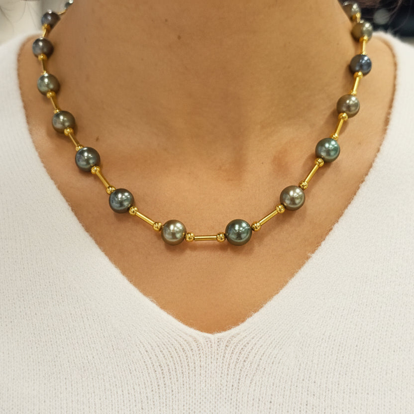 Collier Princesse en Or Jaune 750 avec Perles