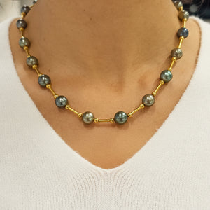 Collier Princesse en Or Jaune 750 avec Perles