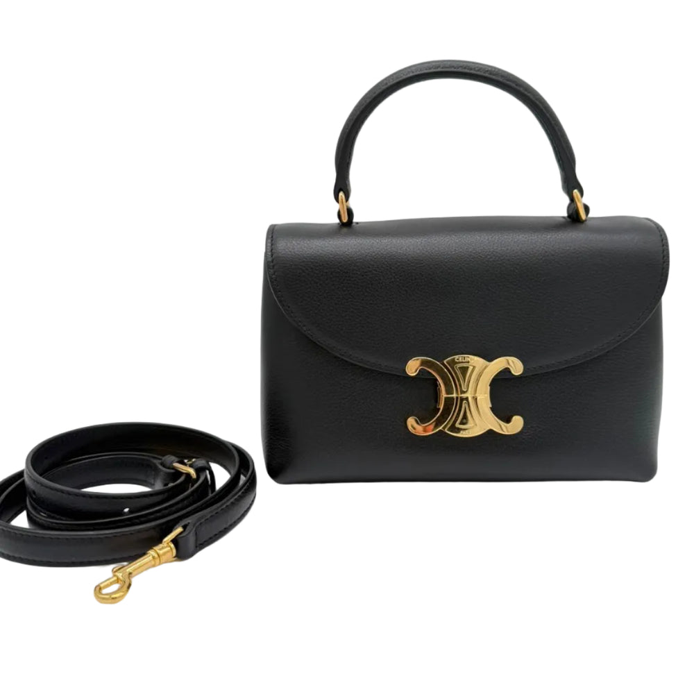 Sac à main Céline Nino Teen en cuir noir