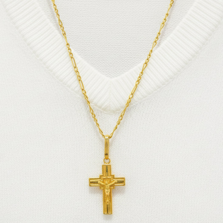 Pendentif Croix en Or Jaune 18 K - 2,68 G