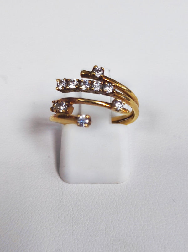 Bague en Or Jaune 18K et Oxyde de Zirconium