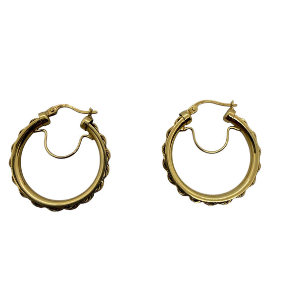 Boucles d'oreilles créoles en or jaune 18K