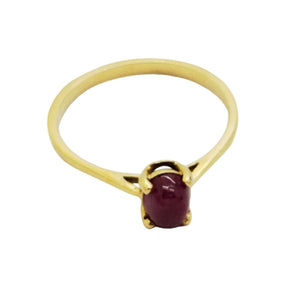 Bague Solitaire en Or Jaune 18 K - 1.97 Grs - T 56