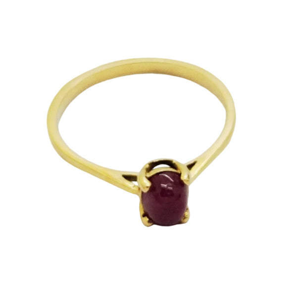Bague Solitaire en Or Jaune 18 K - 1.97 Grs - T 56