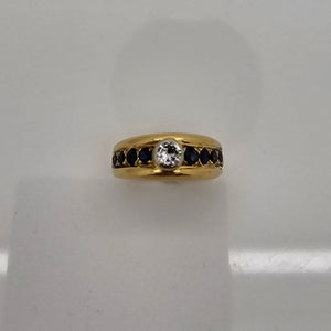 Bague Demi Tour en Or Jaune 18 K - Taille 51