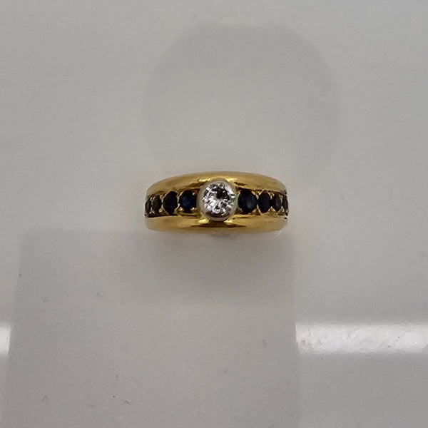 Bague Demi Tour en Or Jaune 18 K - Taille 51