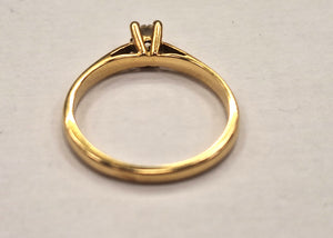 Solitaire en Or Jaune 18K avec Diamant 0.1ct