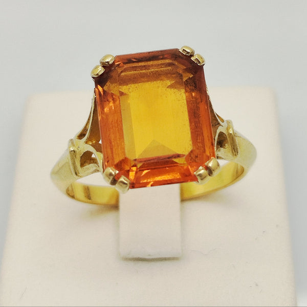 Bagues en Or Jaune 18K avec grenat 5.93 Grs - Taille 58